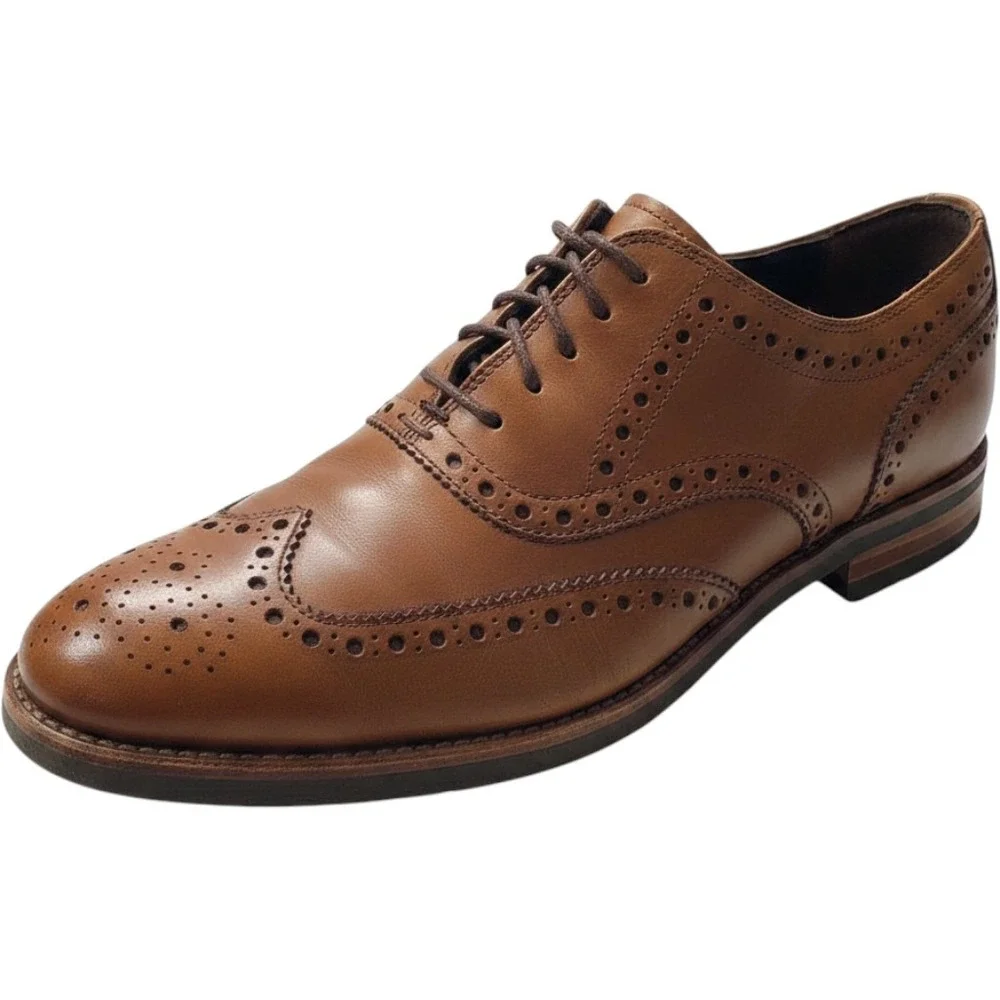 Cole Haan Brown Leather Wingtip Oxford Dress Shoes Mens 10.5